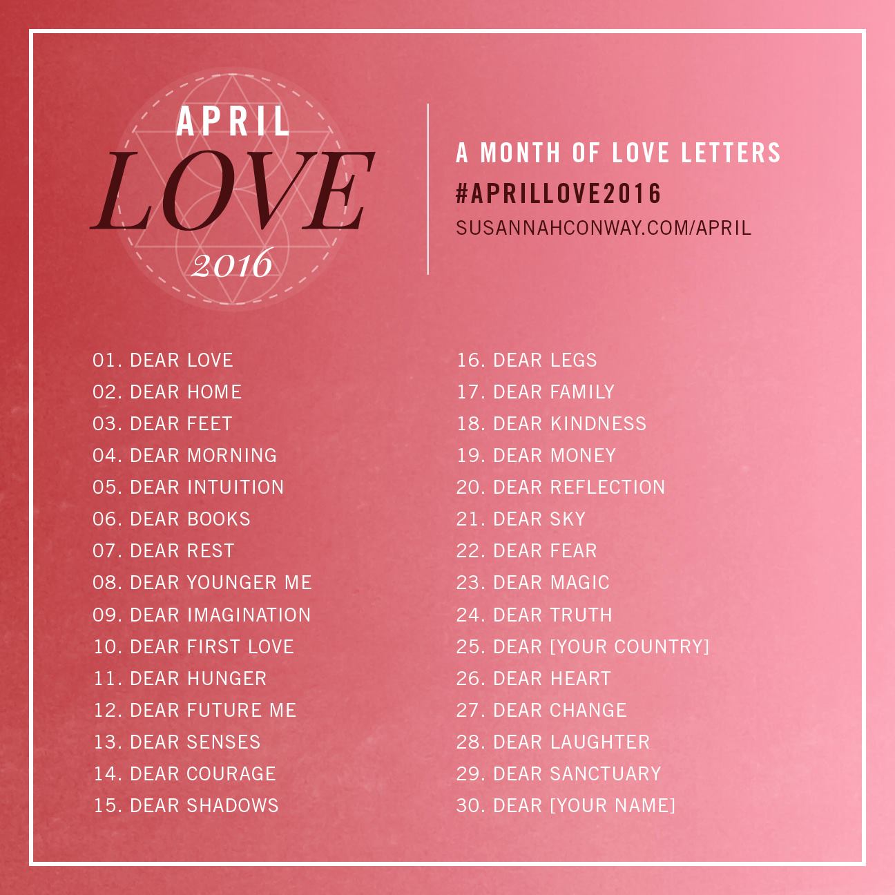 Writing a love song. ЧЕЛЛЕНДЖ 2016. Dear April. April Journal prompts. Twenty in April.